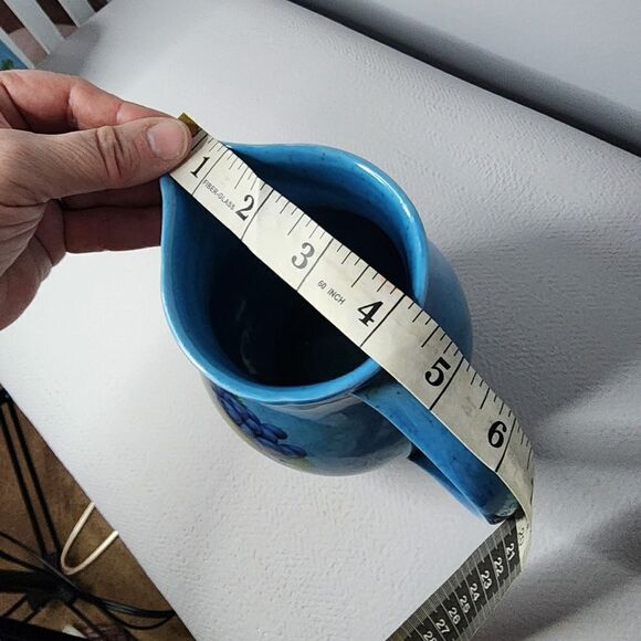 Vtg Hyalyn 905 USA Pottery Fruit Design Pitcher Canister 6 in - Picture 5 of 5